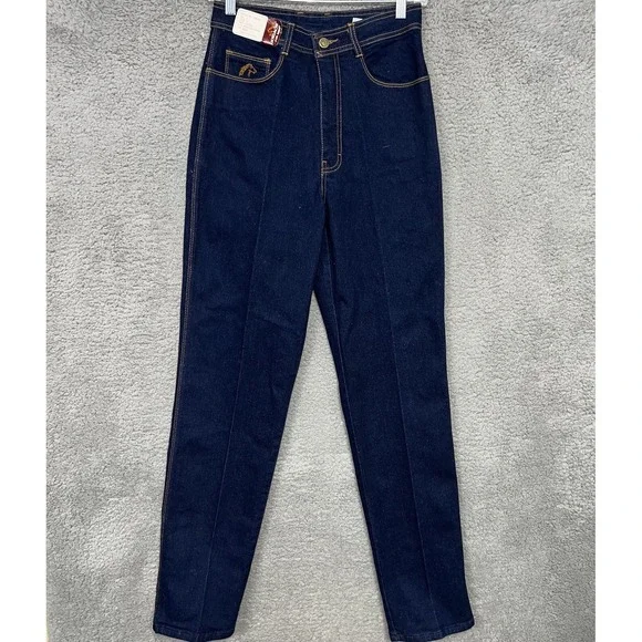 NOS Jordache Jeans Women's Size 12 x 33 Blue Denim Horse Head Hemmed Pants 52992